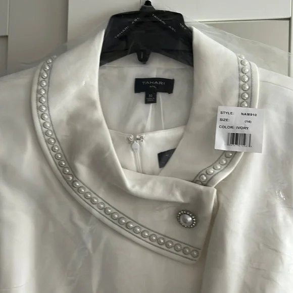 tahari asl beaded dress suit Tahari ASL Beaded Dress Suit Set - Ivory